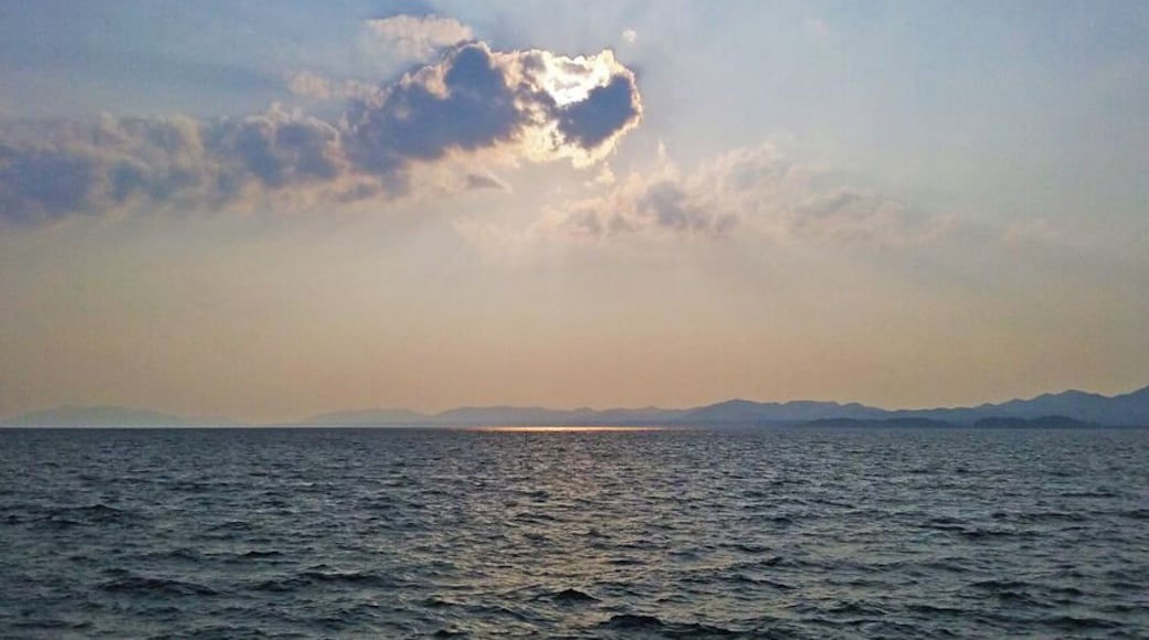 Late afternoon clouds over Lake Shinji.