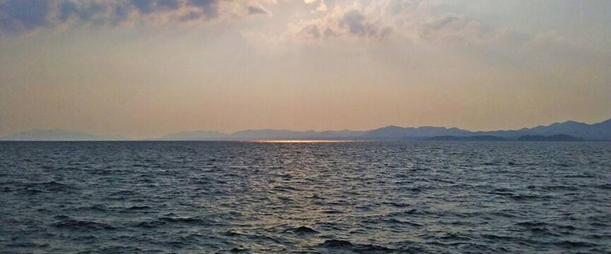 Late afternoon clouds over Lake Shinji.