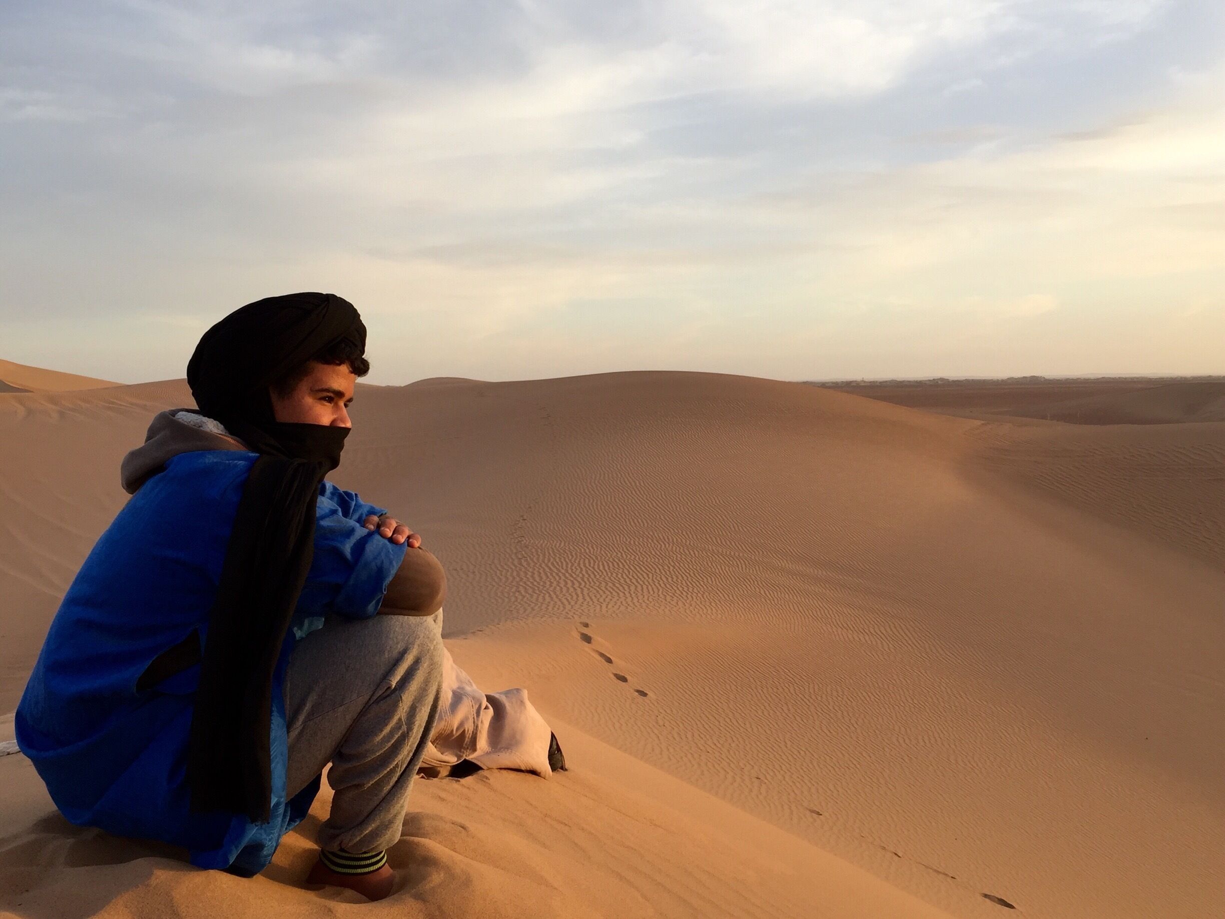 Sahara desert in Morocco, close to the border with Algeria.