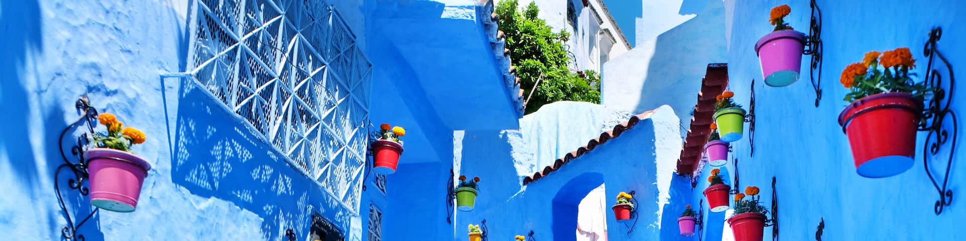 Traditional moroccan architectural details in Chefchaouen Morocco Africa