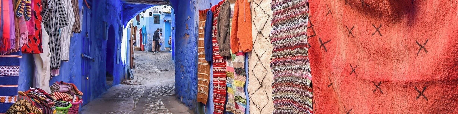Medina - Chefchaouen, Morocco
It is known for the blue washed walls and doorways in the old city. Narrow alleys, cobbled walkways, stairs up and down, leading in all directions.
Chefchaouen's powder blue buildings mirror the cloudless Moroccan sky - but religious rather than stylistic reasons are behind the design choice. Jewish teachings suggest that by dyeing thread with tekhelel (an ancient natural dye) and weaving it into prayer shawls, people would be reminded of God's power. The tradition lives on in the regularly repainted blue buildings.
The walls are adorned with carpets, purses, blankets, paintings and much more. It was quite an adventure to get lost in the tiny lanes and alleys and discover the many berber shops and products.
#FindingtheUniverse