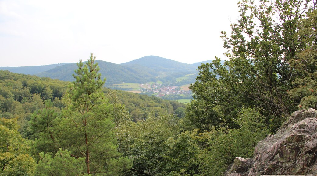 Wichtelhäuser Steine - Aussicht von der äußersten südl. Spitze zum Rimberg