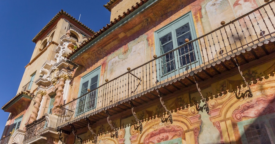 Balcony of the historic Palacio de Penaflor in Ecija, Spain