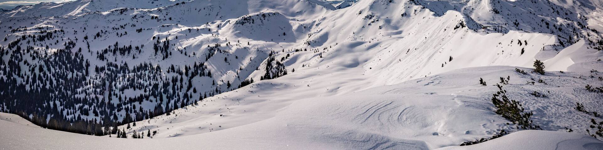 Planneralm skiing resort in winter, Austrian Alps