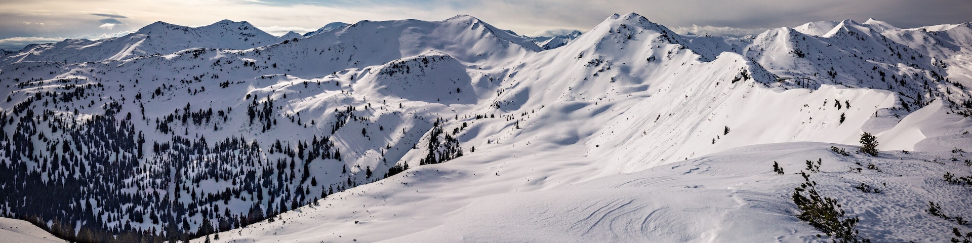 Planneralm skiing resort in winter, Austrian Alps
