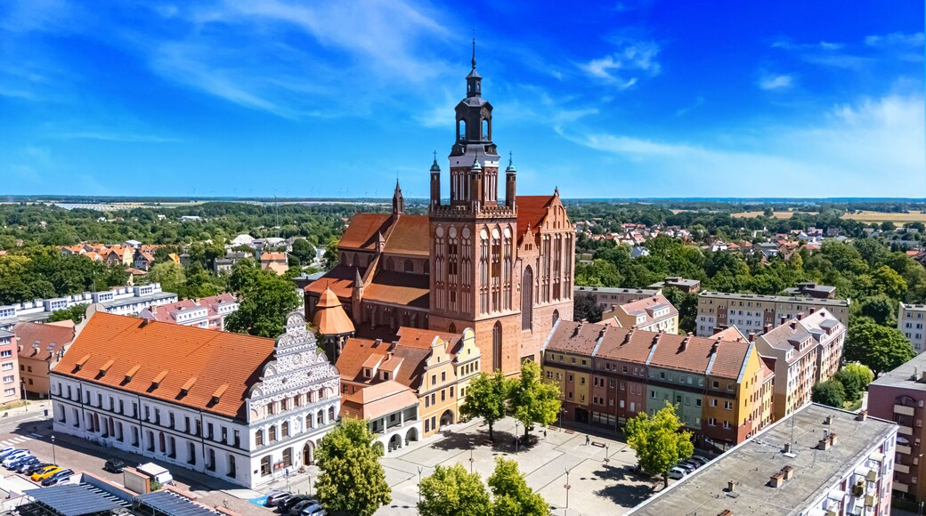 View of Stargard with St. Mary's Church, Poland