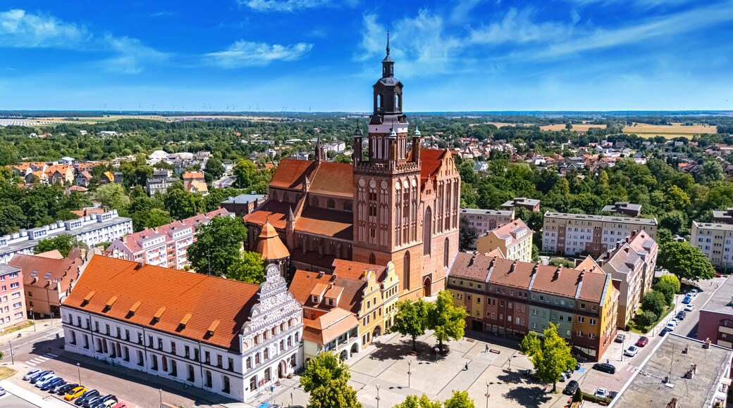 View of Stargard with St. Mary's Church, Poland