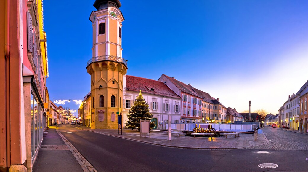 Bad Radkersburg main square evening advent panoramic view