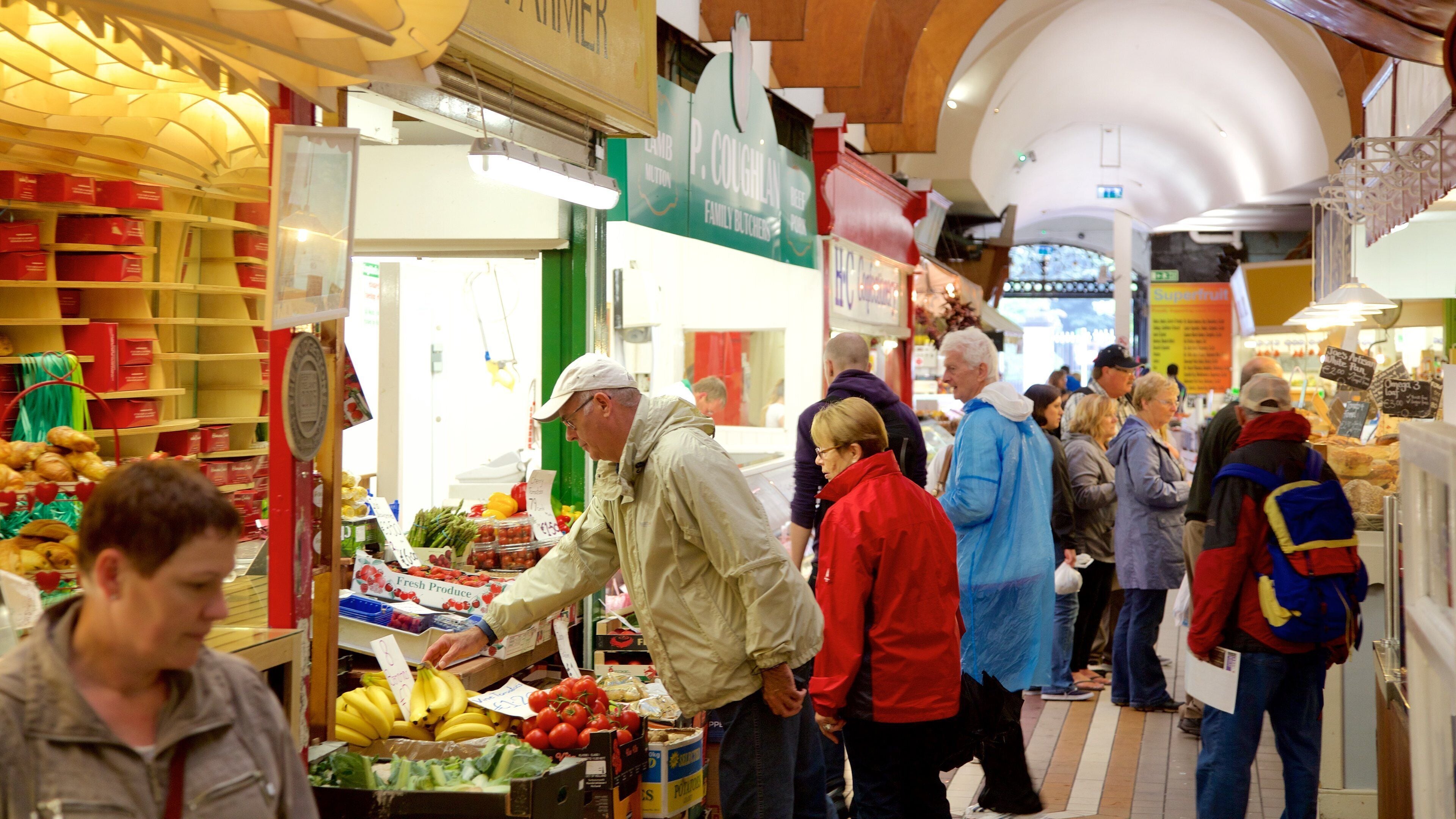 English Market som inkluderar interiörer, mat och marknader