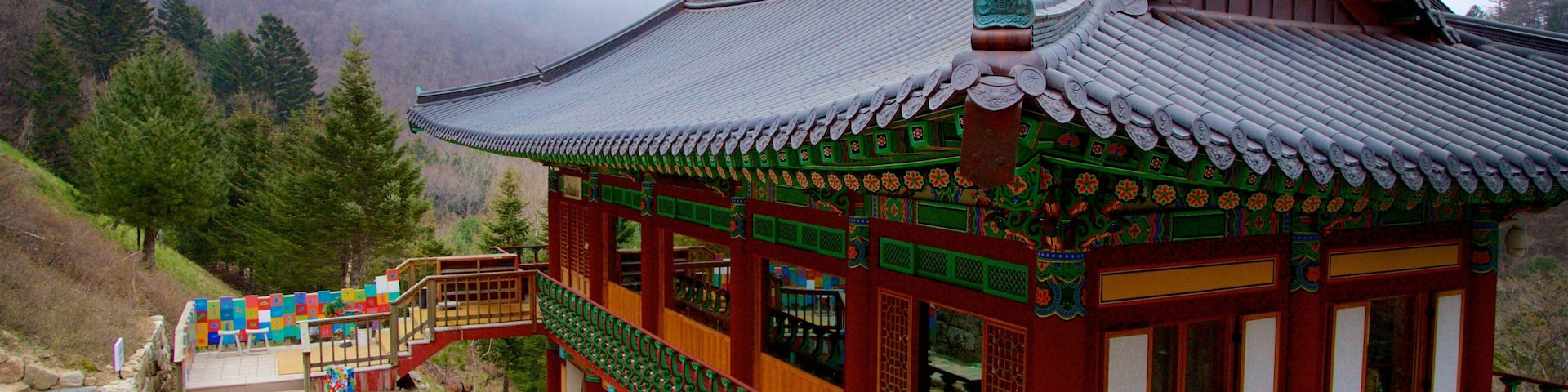 Pyeongchang featuring mist or fog and heritage elements
