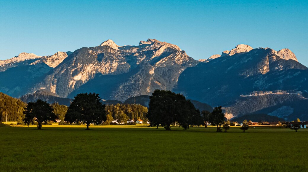 Beautiful alpine summer evening view near Hallein, Salzburg, Austria