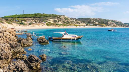 The Ayazma Beach in Bozcaada Island of Turkey
