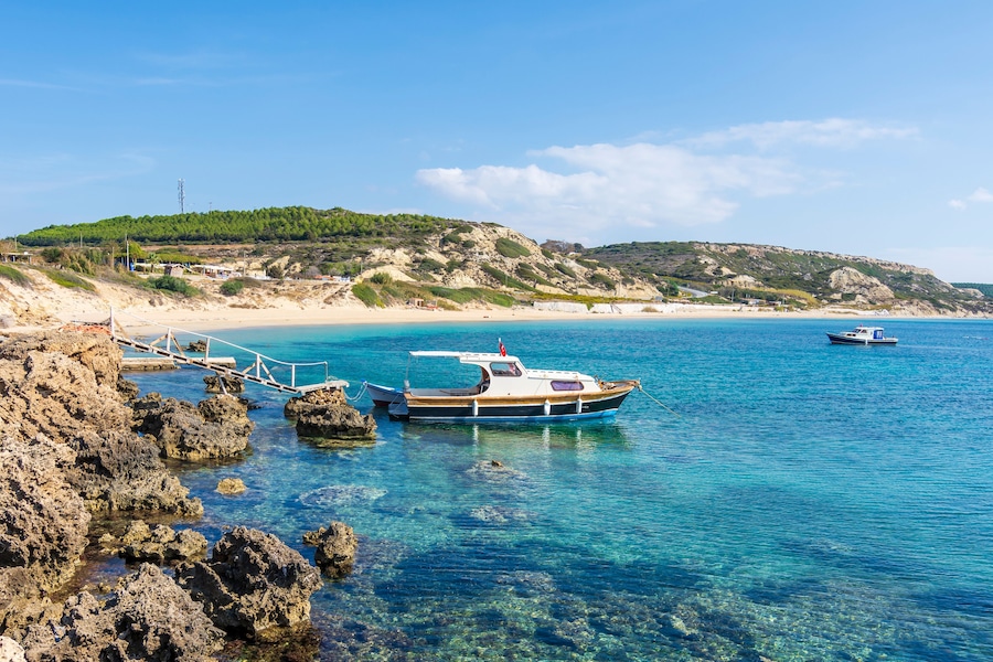 The Ayazma Beach in Bozcaada Island of Turkey