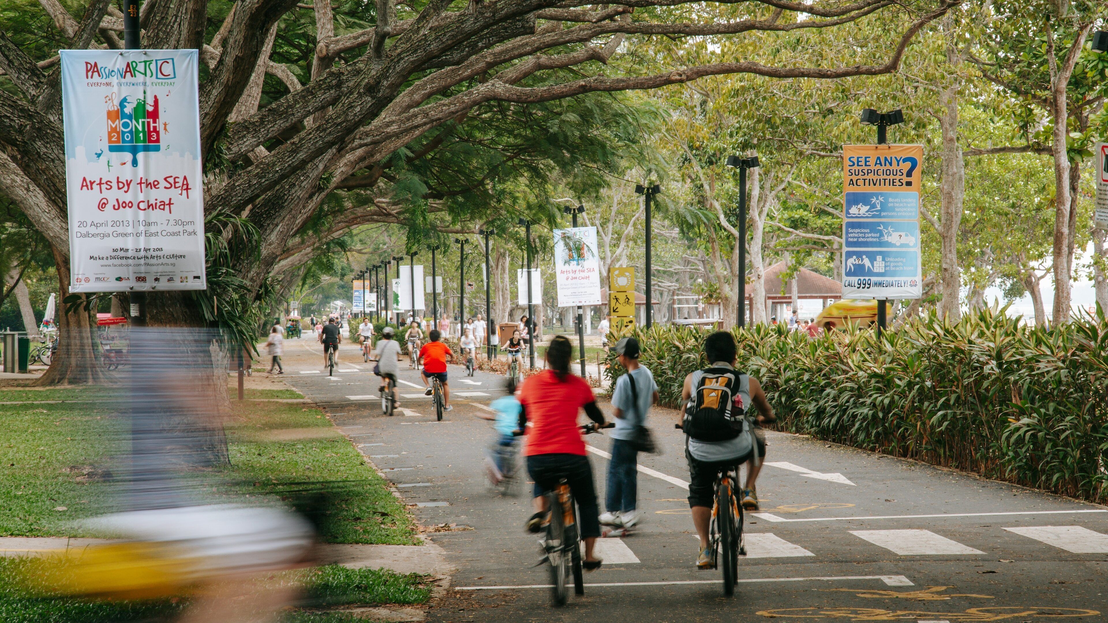 East Coast Park which includes cycling and a park