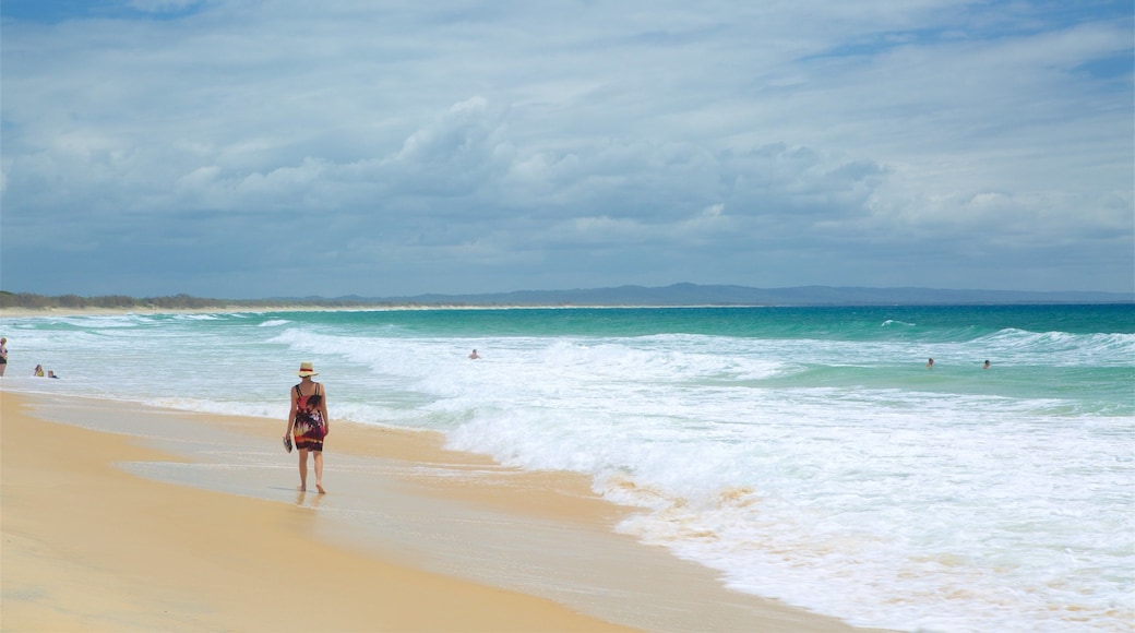 彩虹海灘 其中包括 綜覽海岸風景 和 沙灘 以及 一名女性