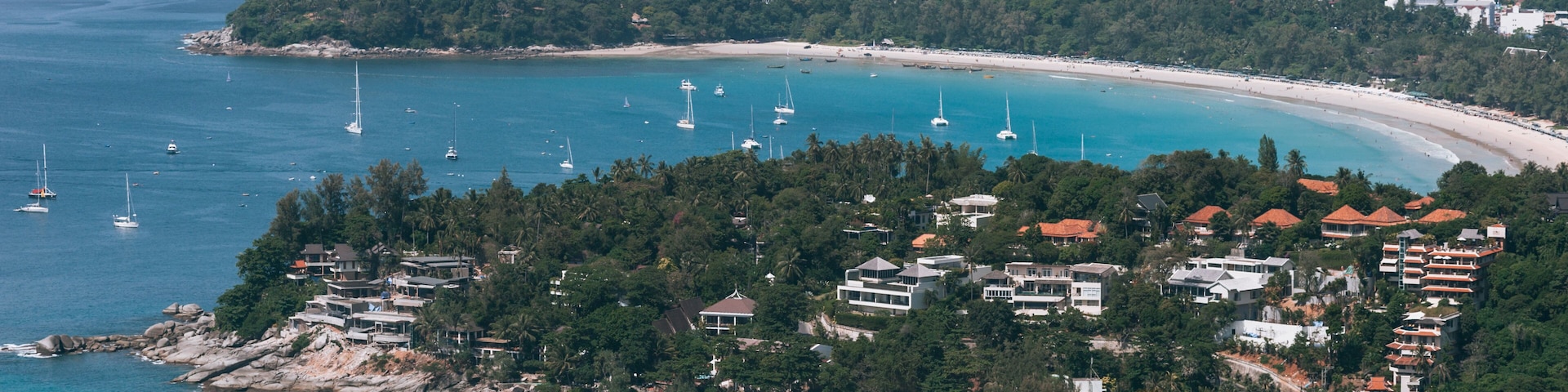 Patong Beach featuring a coastal town, landscape views and general coastal views