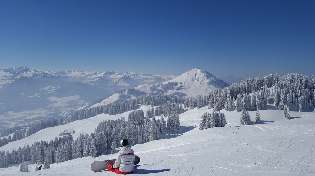 Pensive snowboarder in the Austrian Tyrol