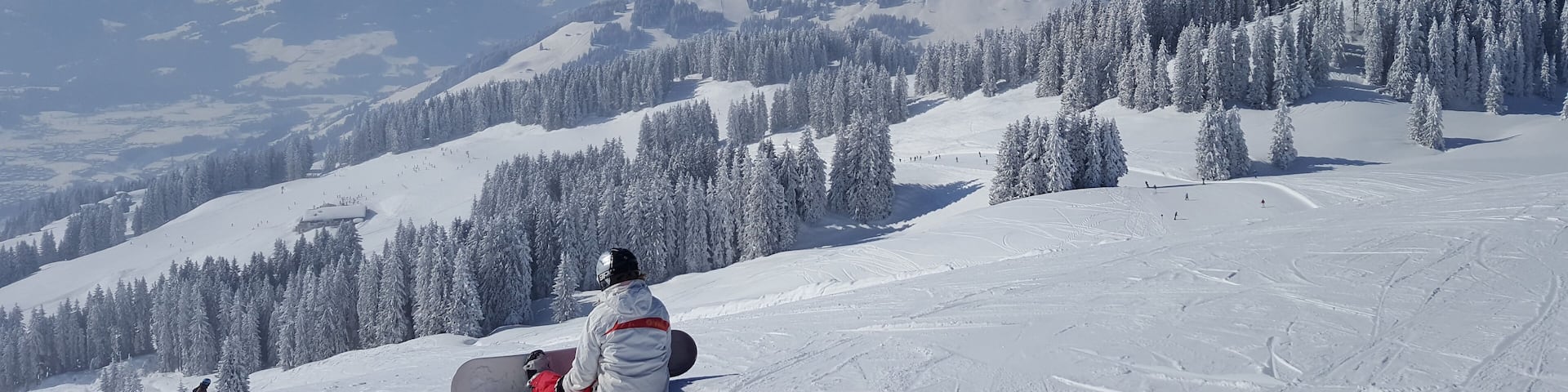 Pensive snowboarder in the Austrian Tyrol