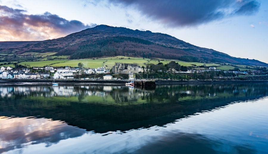 Panorama Overlooking Carlingford Lough. Co Lough. Ireland