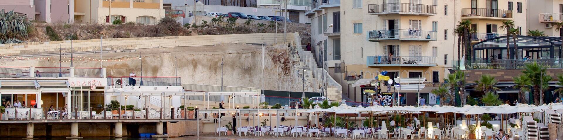 St George\'s Beach showing a coastal town
