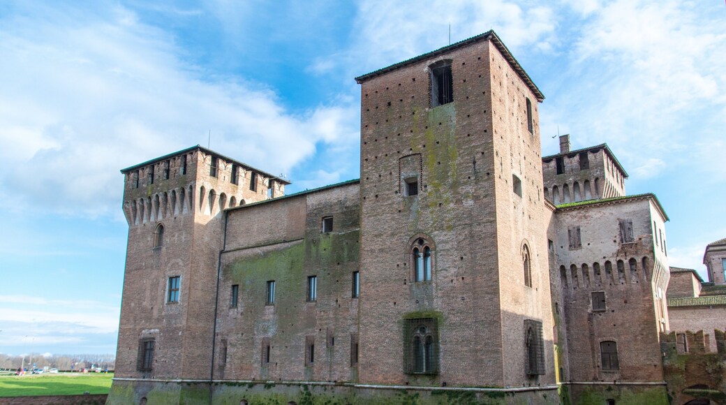 Castello di San Giorgio under the sunlight and a cloudy sky in Mantua in Italy