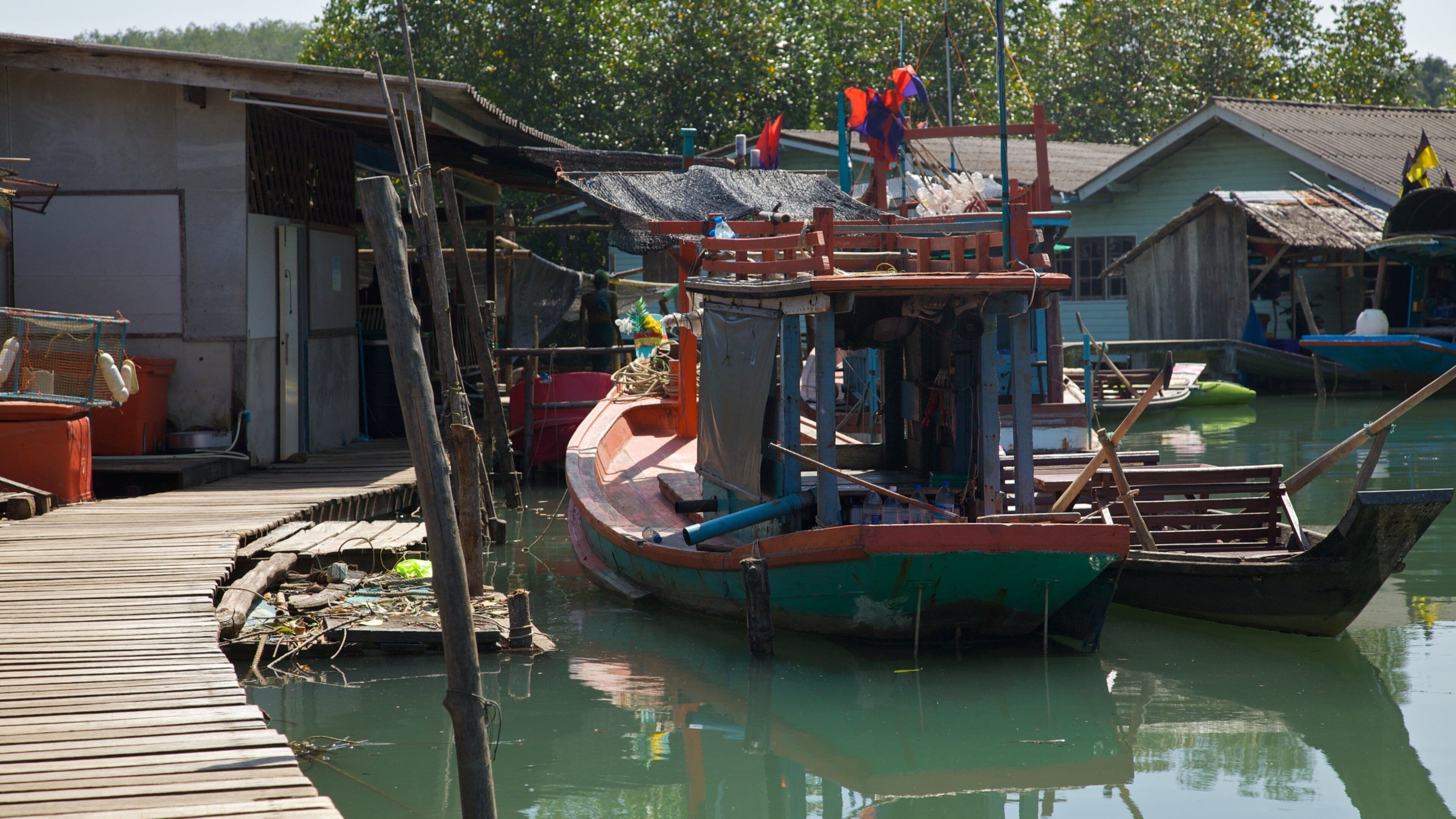 Thailand featuring a river or creek, boating and a small town or village