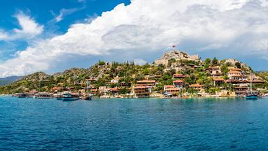 Kalekoy view in Kekova Gulf. Kekova is populer tourist destination in Turkey.