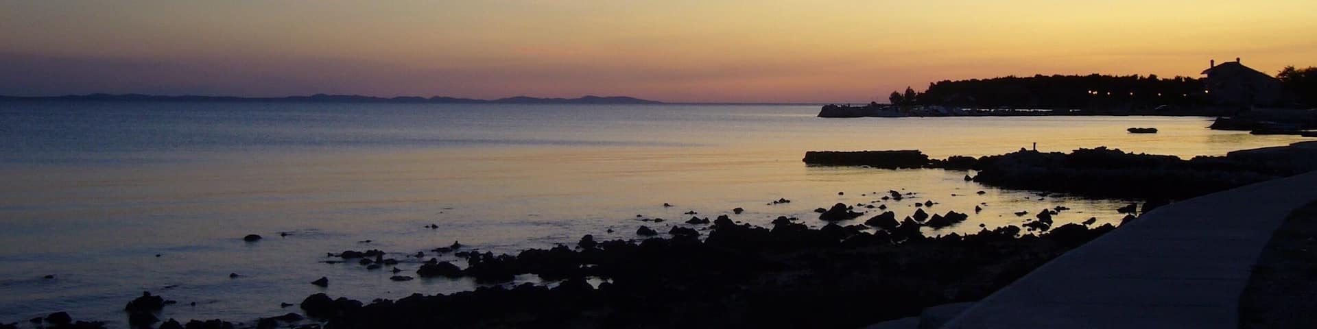 Beautiful sunset in Privlaka.