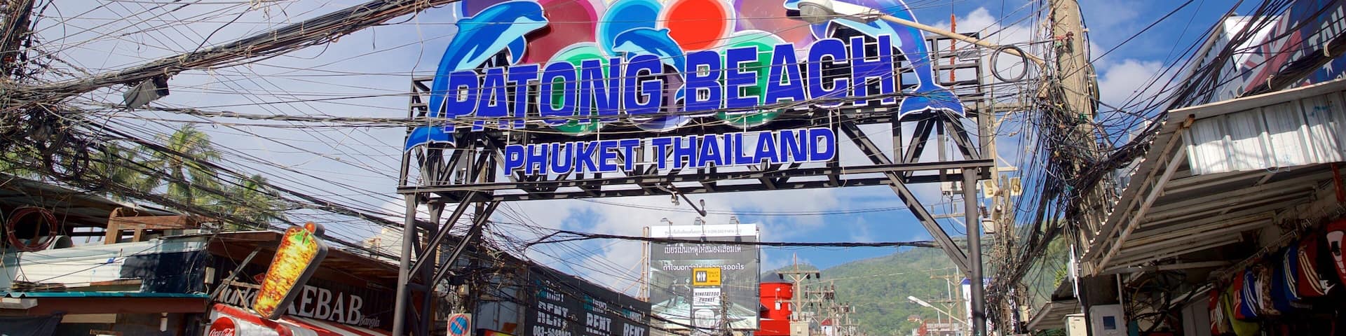 Bangla Night Street showing signage and a small town or village