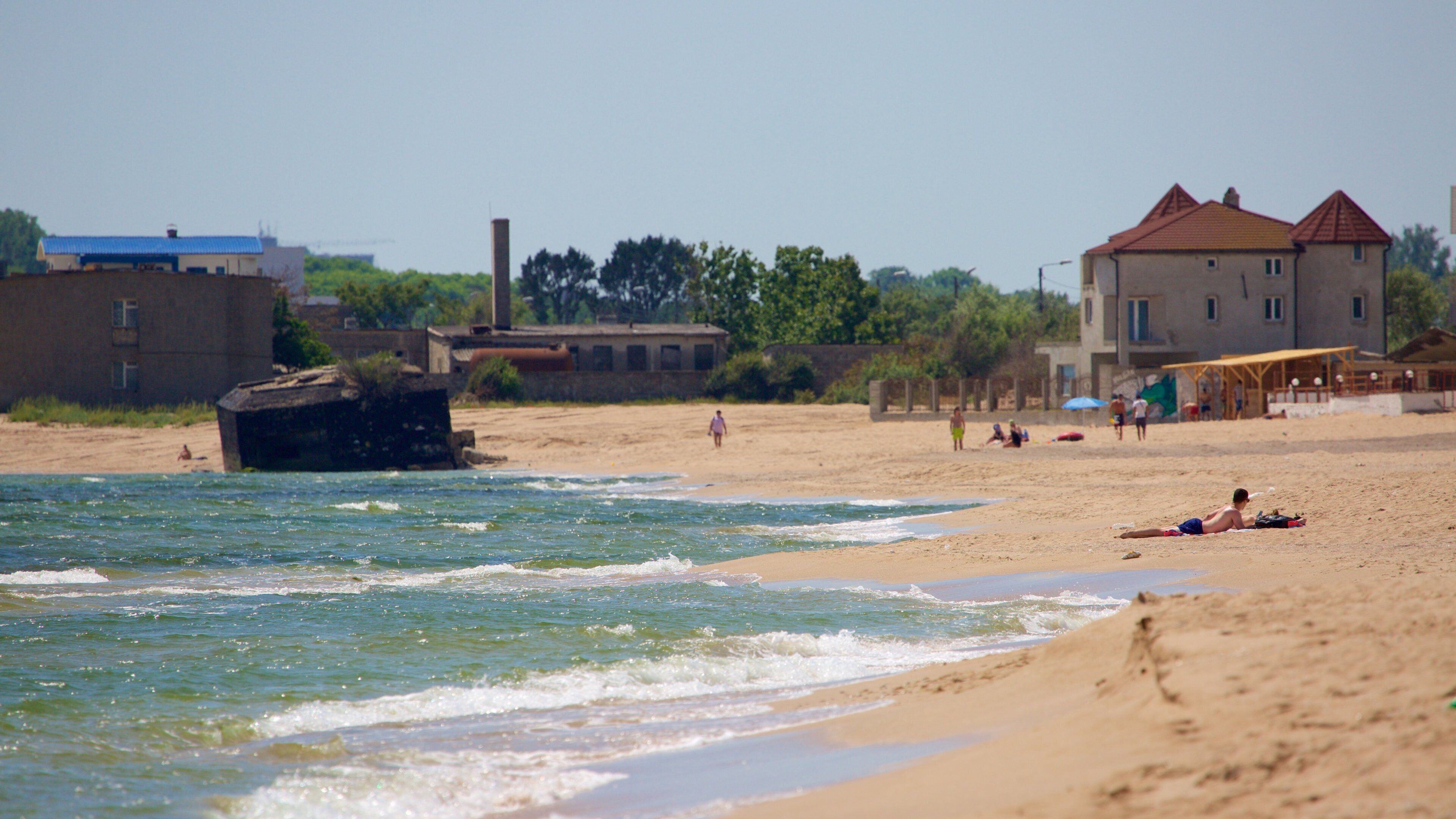 Eforie showing a sandy beach and general coastal views