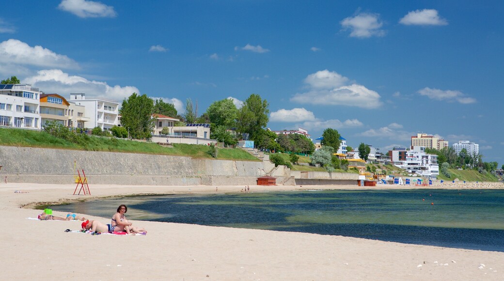 Eforie featuring a beach and a coastal town