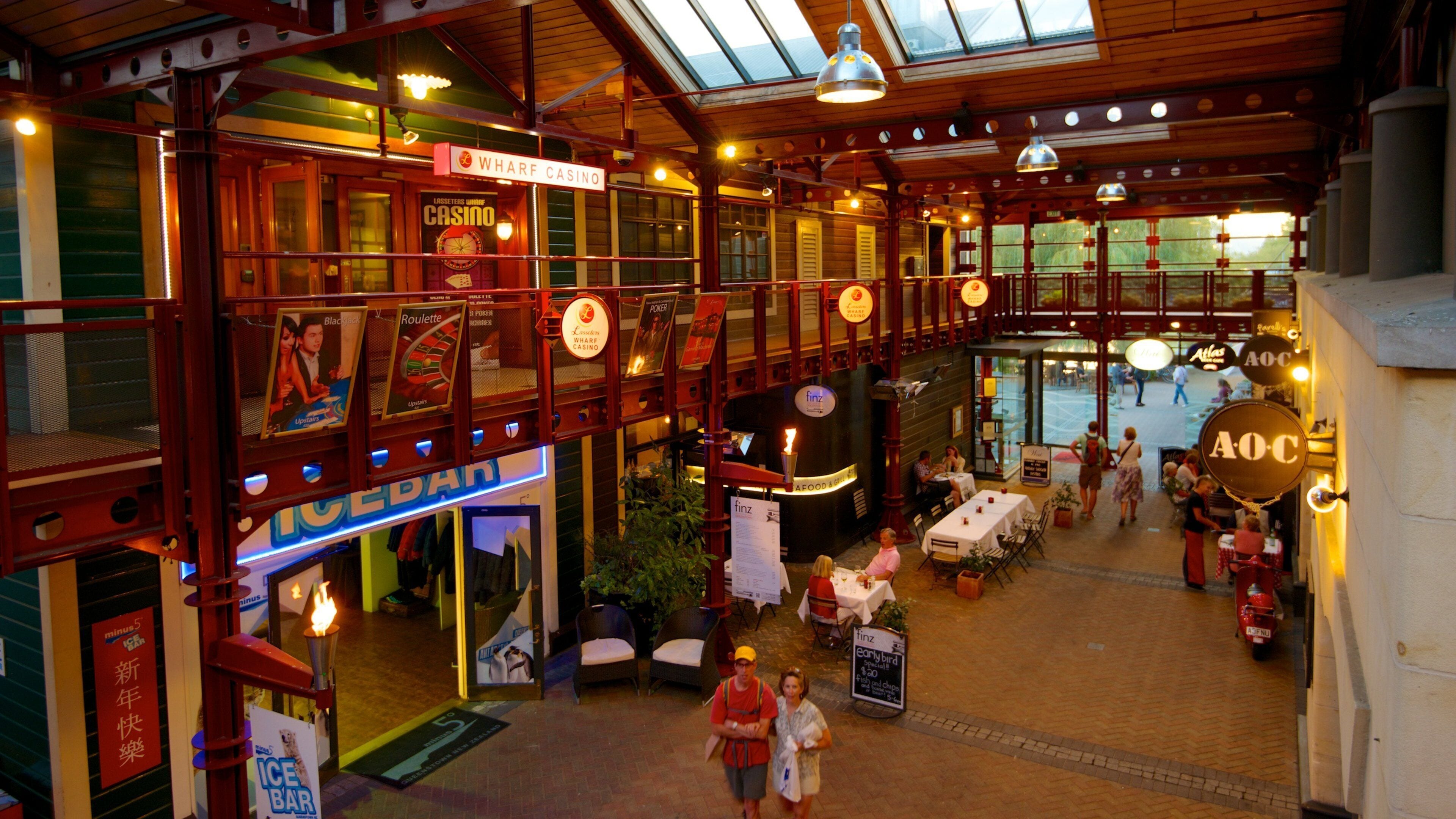 Steamer Wharf featuring shopping, interior views and signage