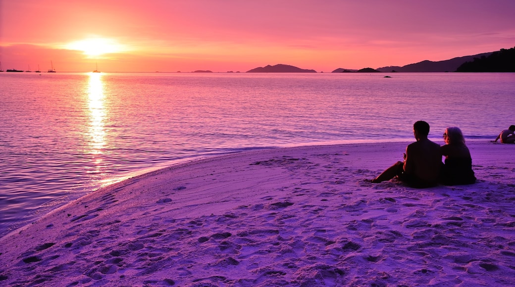 Sunset on the beach at Lipe Island , Satun Thailand