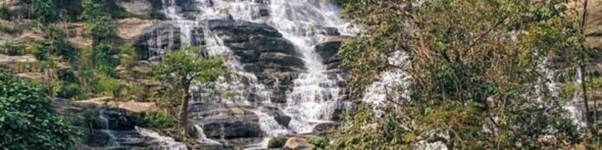 This is a seven-tier waterfall within the Doi Inthanon National Park. Located about 80 southwest of the city of Chiang Mai. Swimming is only possible in the very lower, calmer waters, but the view is spectacular and the air fresh and cool.