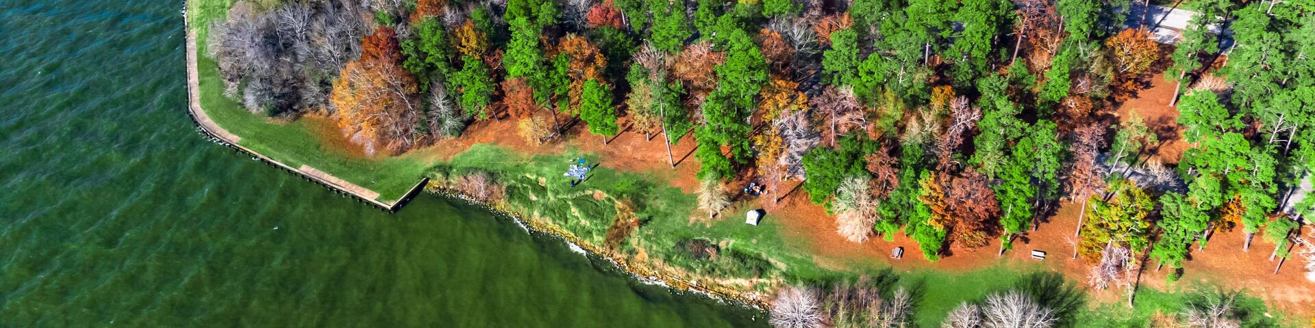 Aerial view of lake livingston state park, Texas, USA.- landscape images