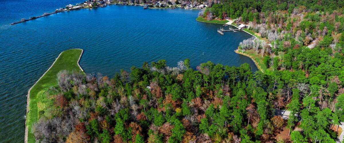 Aerial view of lake livingston state park, Texas, USA.- landscape images