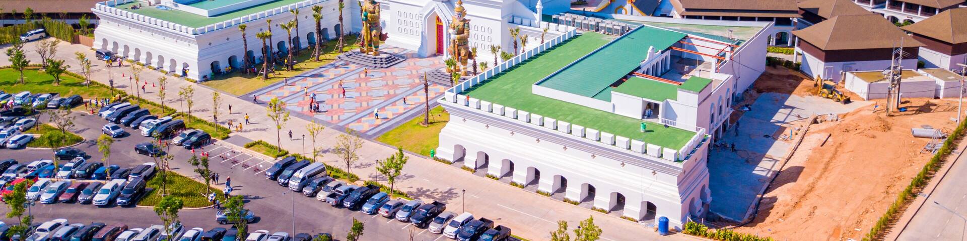 Aerial view of Legend Siam is new Thai traditional culture park located in Pattaya, Thailand.