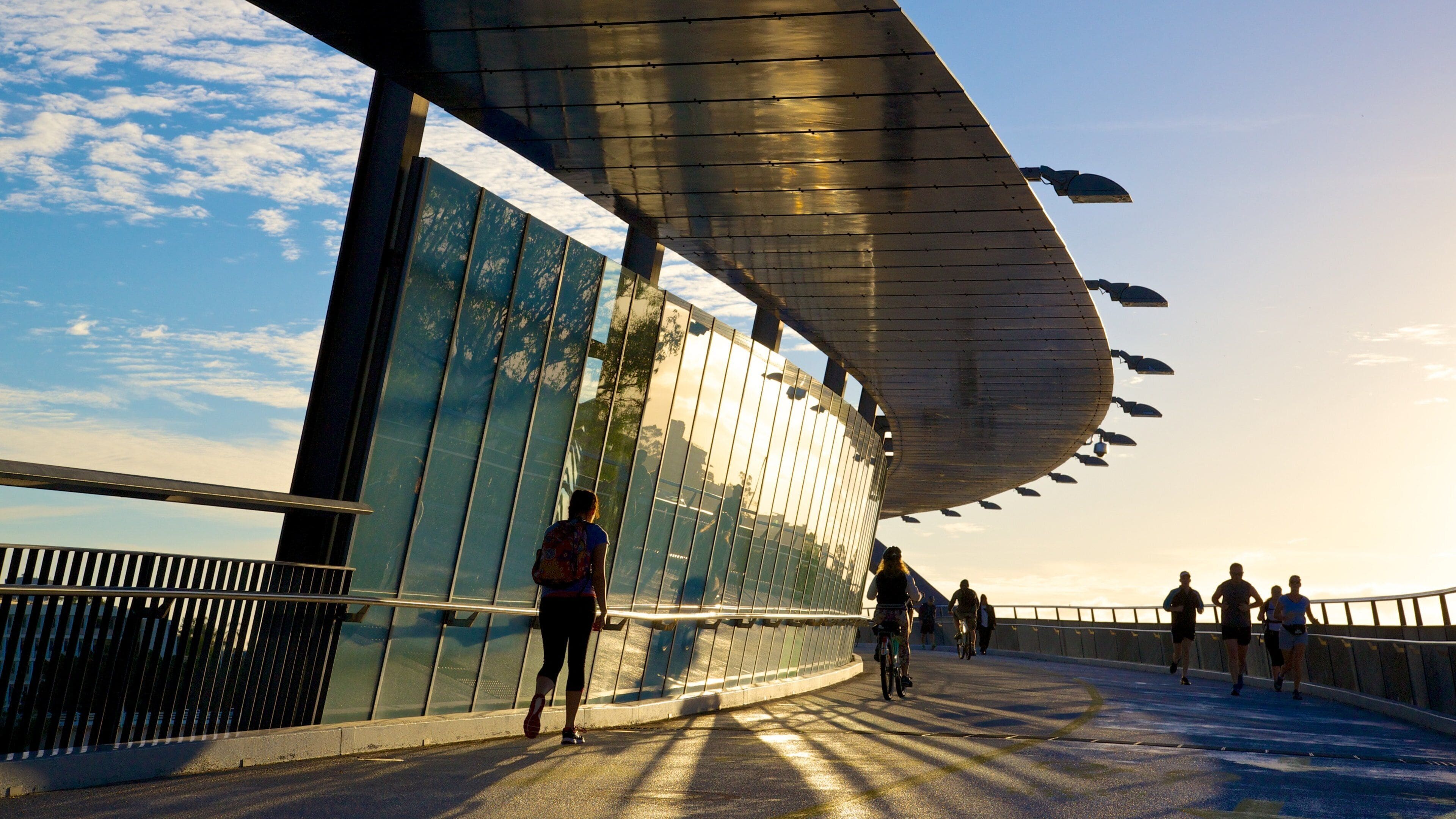 Southbank Parklands featuring a bridge, modern architecture and a city