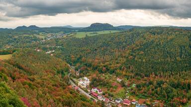 View from the Saxon Bastille to the wide autumn landscape