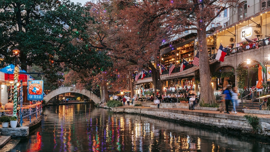 River Walk featuring night scenes and a river or creek