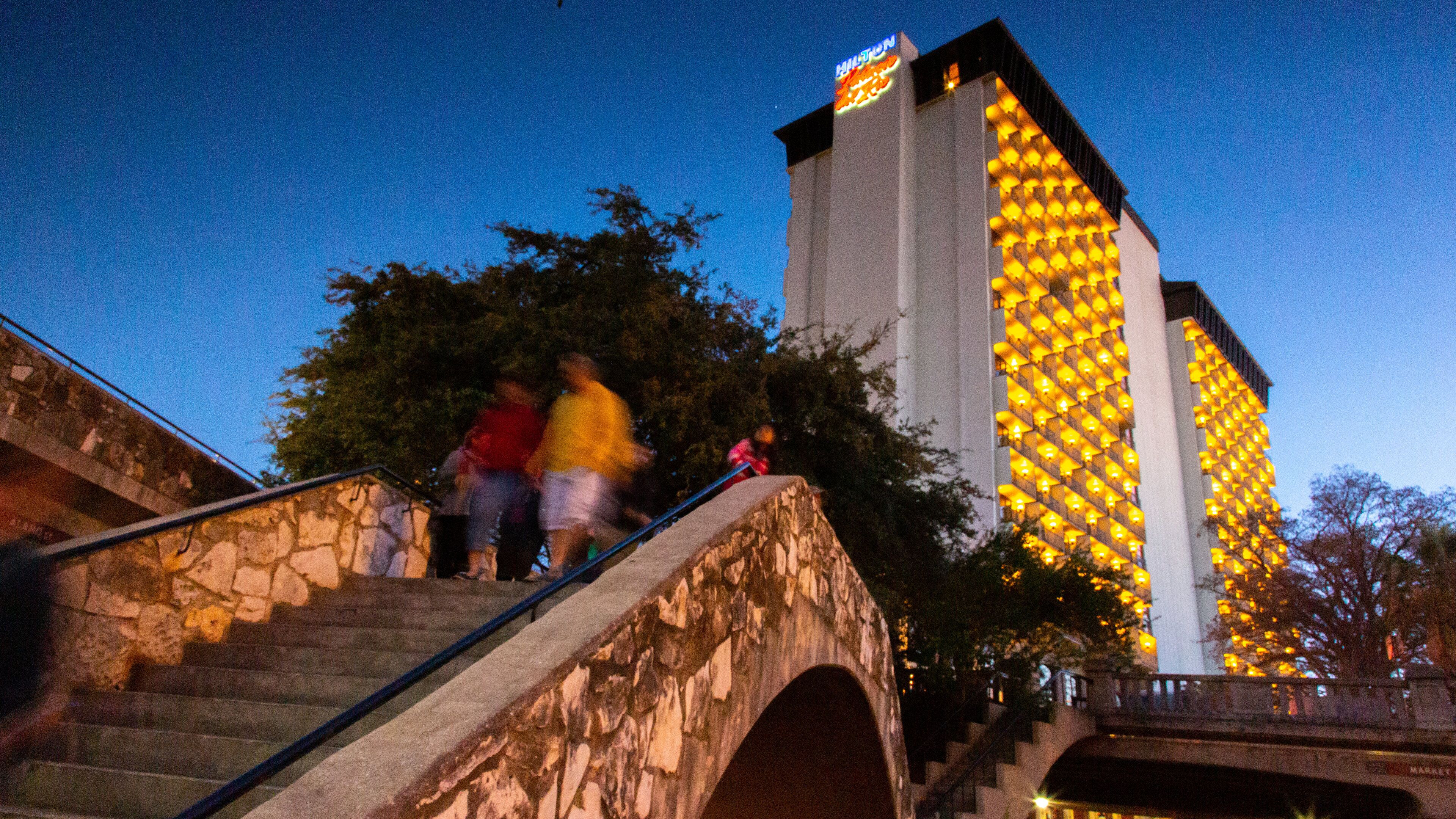 River Walk featuring night scenes