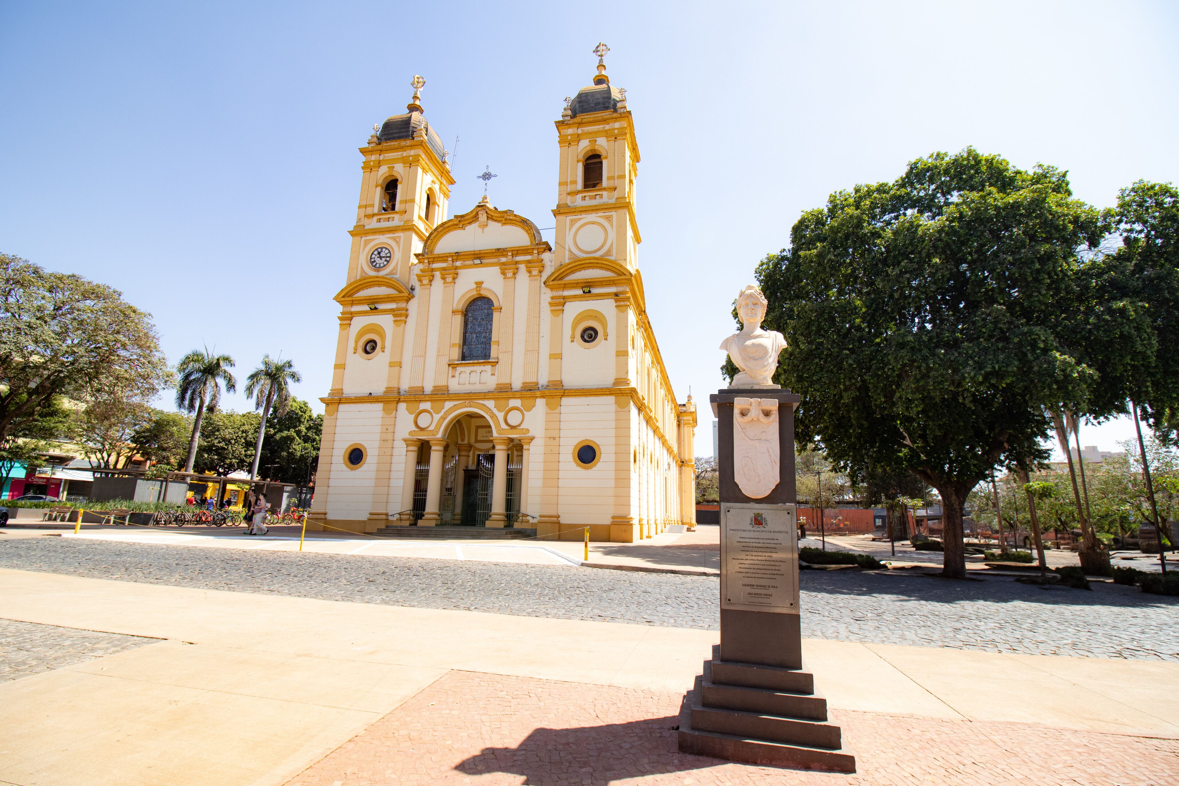 Exterior of Divino Espirito Santo Cathedral in Barretos, Sao Paulo, Brazil