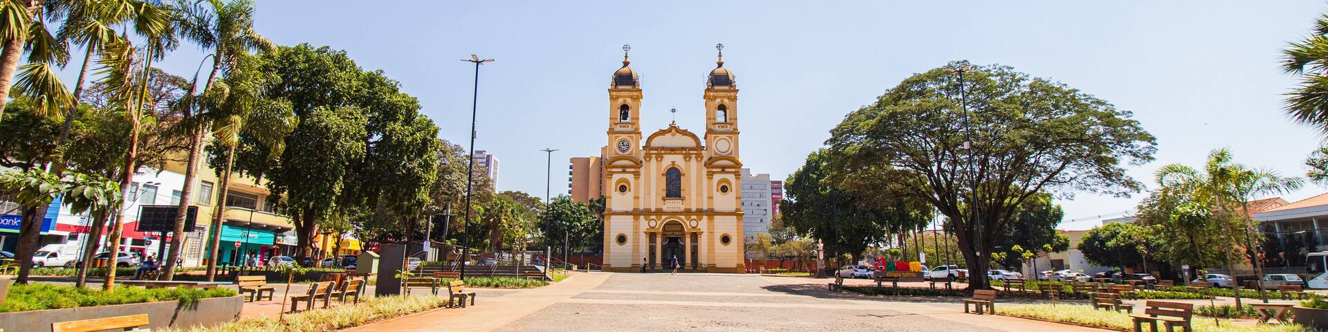 Exterior of Divino Espirito Santo Cathedral in Barretos, Sao Paulo, Brazil