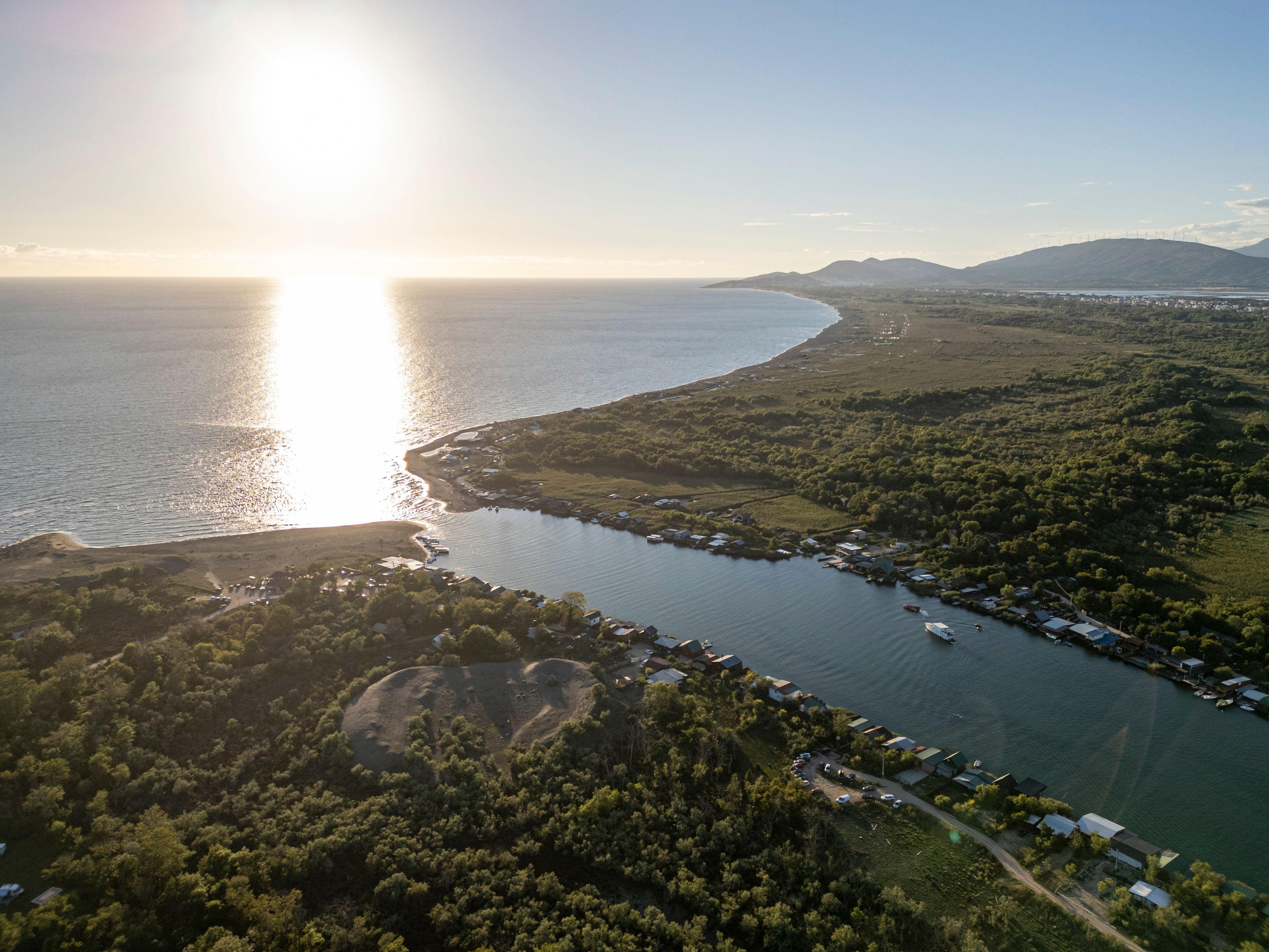 Ada bojana island river delta meeting adriatic sea