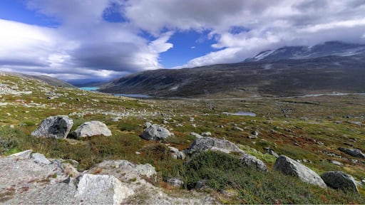 Beautiful view driving along Gamle Strynefjellsveg to Stryn Sommerski.
