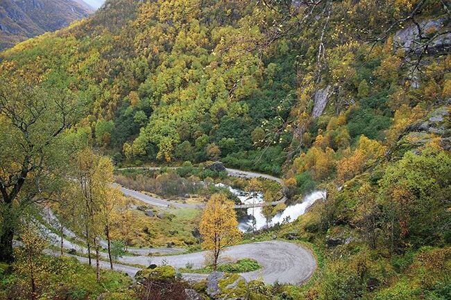 The way up to see the Briksdals Glacier in Stryn. 