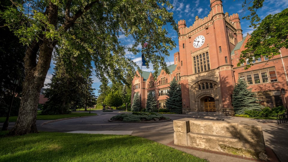 Beautiful brick university administration building