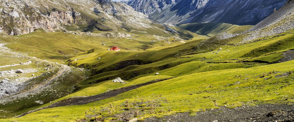 Fuente De in the in mountains of Picos de Europa, Cantabria, Spain