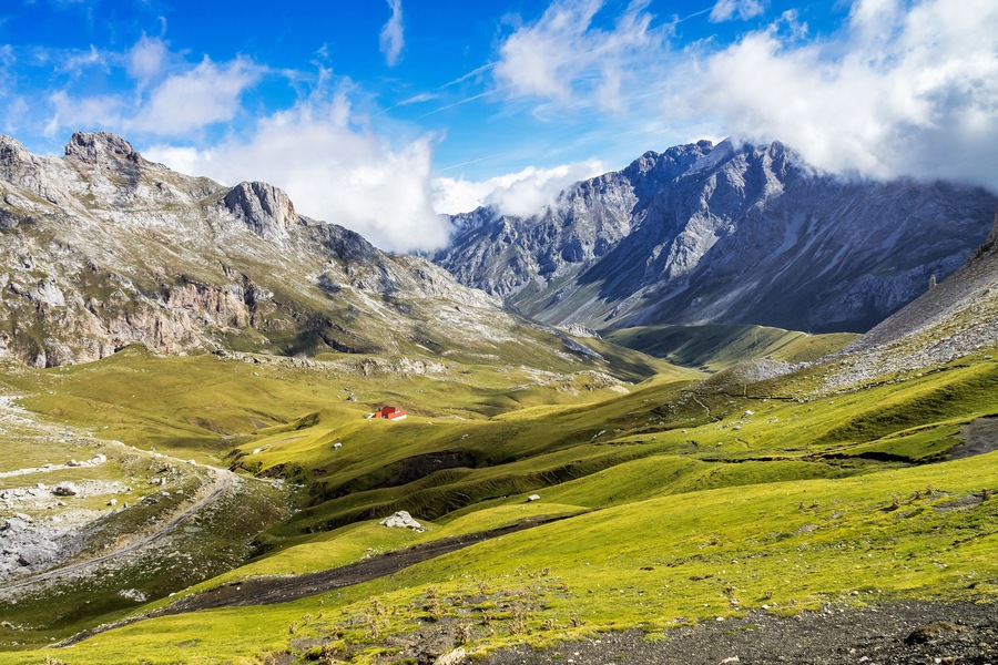 Fuente De in the in mountains of Picos de Europa, Cantabria, Spain