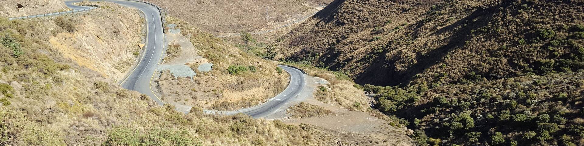 Viewpoint at Maluti Mountain on a sunny day, Kingdom of Lesotho, South Africa